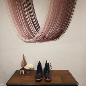 John Fluevog  - Newell Lined Brogued Navy Lace-Up Boot Sz 11.5